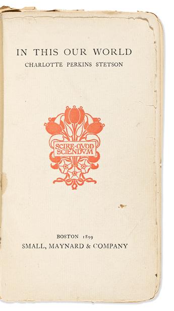 Gilman, Charlotte Perkins (1860-1935) Signed and Inscribed Copies of Three of her own Books.